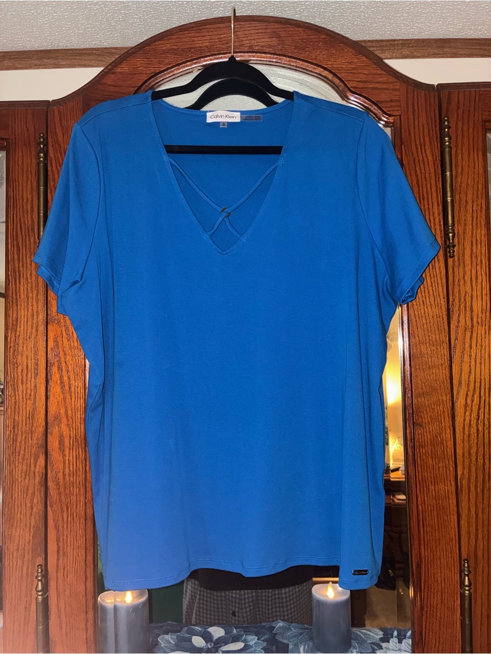 Calvin Klein Royal Blue Short-Sleeve V-Neck Tee